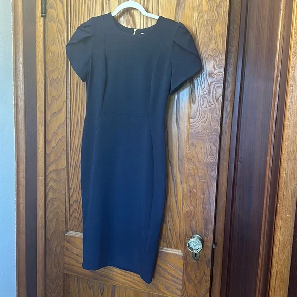 Calvin Klein | Dresses | Navy Calvin Klein Dress With Gold Zipper | Poshmark
